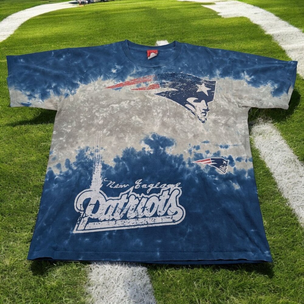 Vintage New England Patriots Tie Dye Tee Shirt Size XL NFL Football USA Made